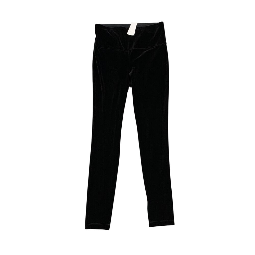 White House Black Market Leggings Womens S Small Black Velvet Sculpting Ankle